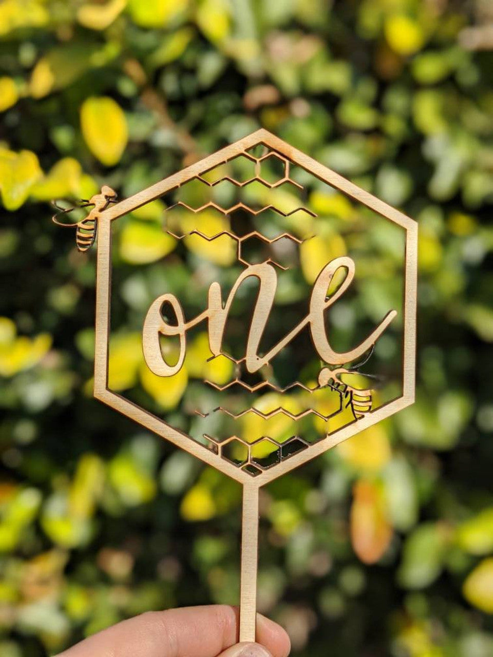 Custom Bee Age or Name Cake Topper