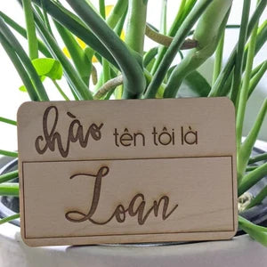 Hello My Name is Wooden Name Tag | EngravingOption | Baby Birth Announcement | Hospital Announcement