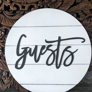 Guests Sign | Guest Bedroom Decor | Home Decor | Shiplap | Farmhouse | 3D Wooden Sign | Round Sign | Housewarming Gift | Faux Ship