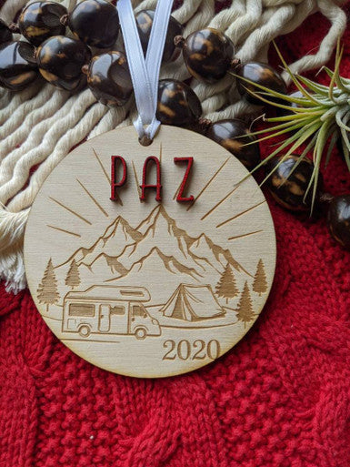 Personalized The Great Outdoors Christmas Tree Decoration | RV LIFE | Traveling Family | Happy Camper 2020 Family | Road Warrior Ornament | On the Road