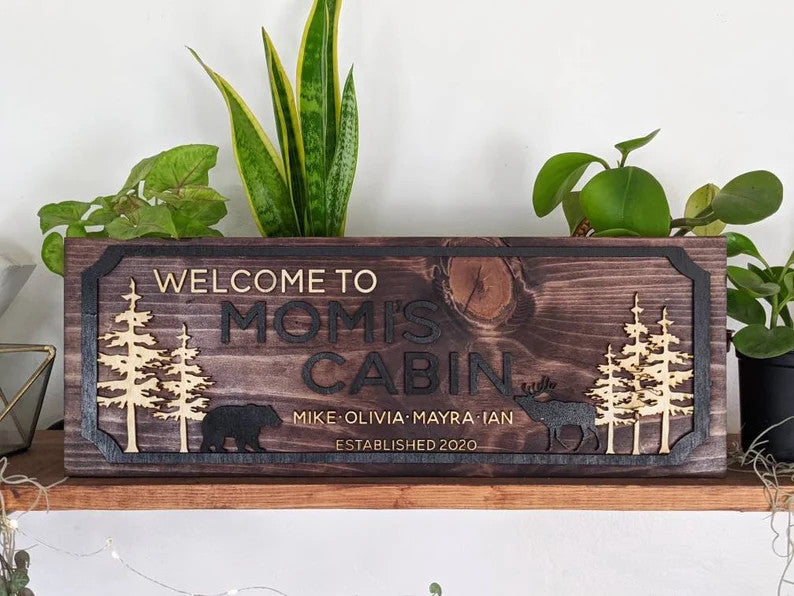 Cabin Sign | Lodging Sign | Family Cabin Sign | Great Outdoors Wooden Sign | Welcome Cabin Home Decor | Wall Decor Hanging Sign