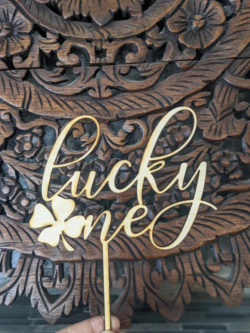 Lucky One Shamrock Four Leaf Clover First Birthday or Wedding Cake Topper
