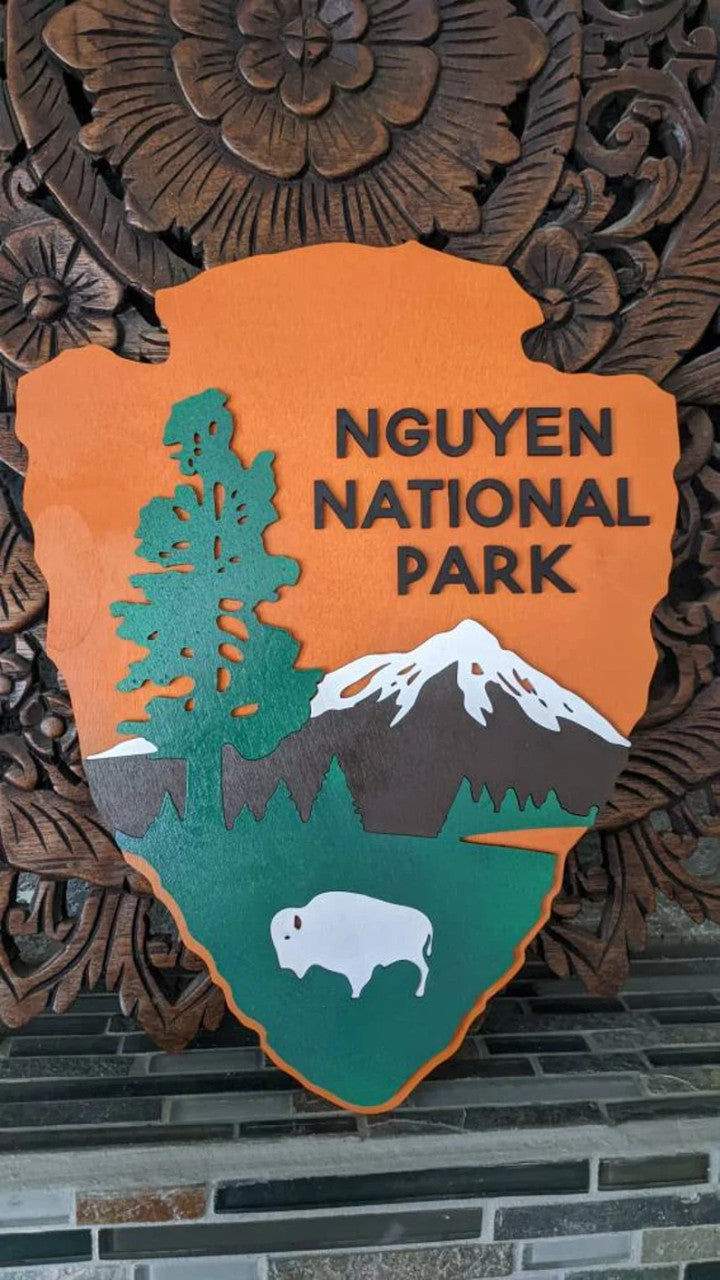 Personalized National Park Service Sign | Arrowhead National Parks Wall Decor | National Park Symbol | Explorer Sign