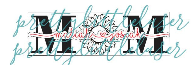 Personalized Sunflower Mom and Kids Name Plaque Sign