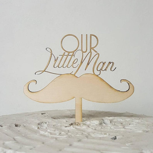 Custom Baby Shower Cake or Birthday Mustache Cake Topper